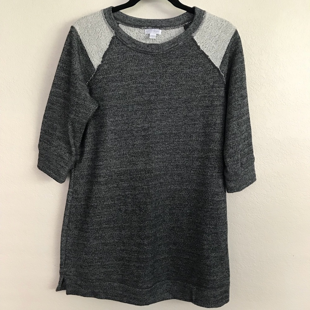 Pea In The Pod Grey 2 Tone Pullover 3/4 Sleeve M